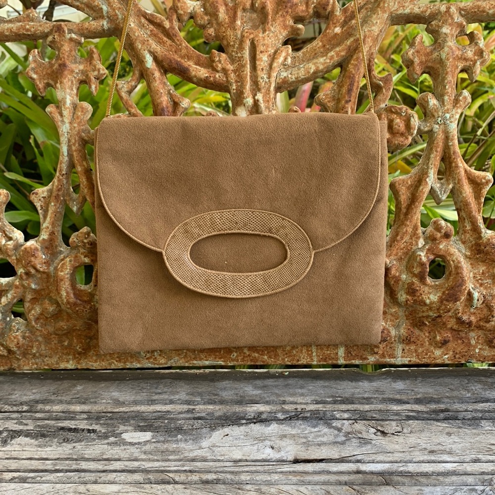 Vintage Brown Suede Shoulder Bag